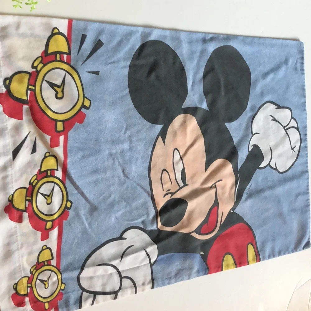 Mickey Mouse Pillowcase Vintage Mickey Bedding Mickey VTG sleeping pillowcase